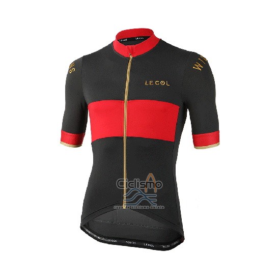 Lecol Ropa Ciclismo Culotte Corto 2019 Hombre Mangas Cortas Negro Rojo